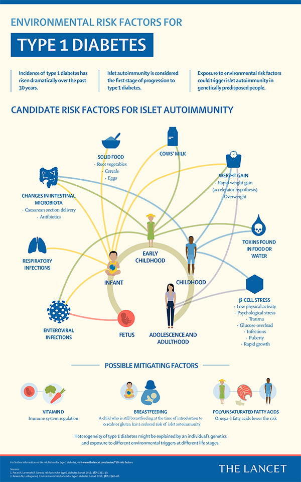 The Lancet infographic on environmental risk factors for type 1 diabetes